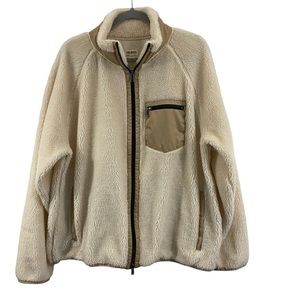 Todd Snyder Italian Recycled Fleece Full-Zip Jacket Vintage White Size XL